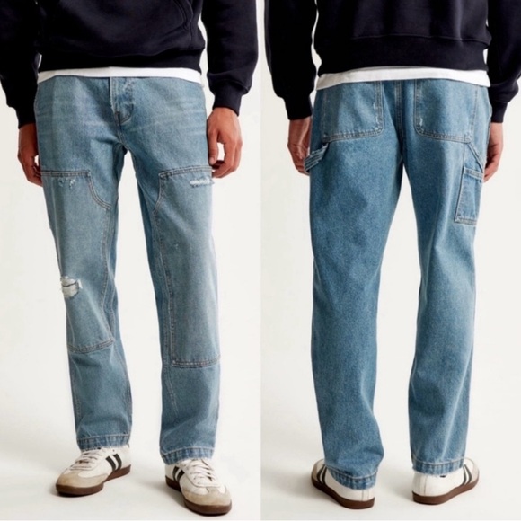 ABERCROMBIE AND FITCH Men’s Loose Workwear Jeans 32x34 - Picture 4 of 9